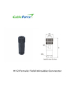 Kunststof schroef PG7 PG9 IP67 IP68 M12 5-pins connector A Code Female Field Installation