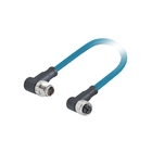 Ethernetkabel M12 X-gecodeerde connector Rechthoekig mannelijk naar vrouwelijk gegoten 1m Pur Cat 6a 4px26awg Profinet-kabel