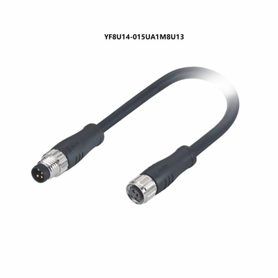 IP67 Actuator M8 het Mannetje van de Sensorkabel aan Vrouwelijke Schakelaar 4 Speld 1.5M