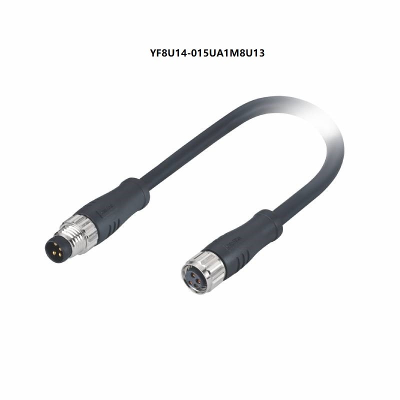IP67 Actuator M8 het Mannetje van de Sensorkabel aan Vrouwelijke Schakelaar 4 Speld 1.5M